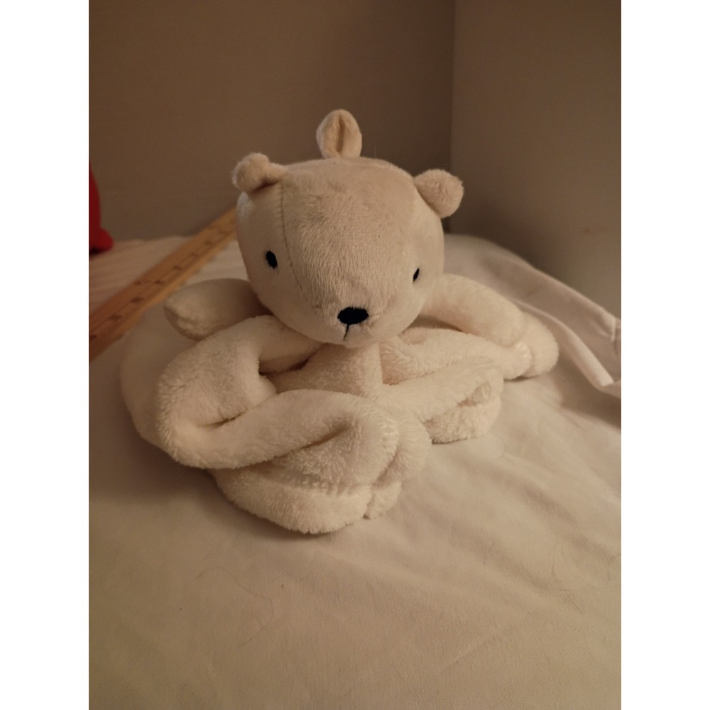 Starting Out White Polar Bear Baby Security Blanket Lovey Plush Snuggler 13x13